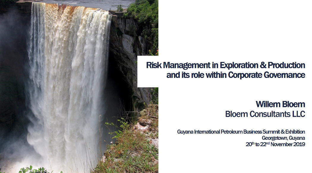 Speaking at Guyana International Petroleum Exhibition, on Risk Management